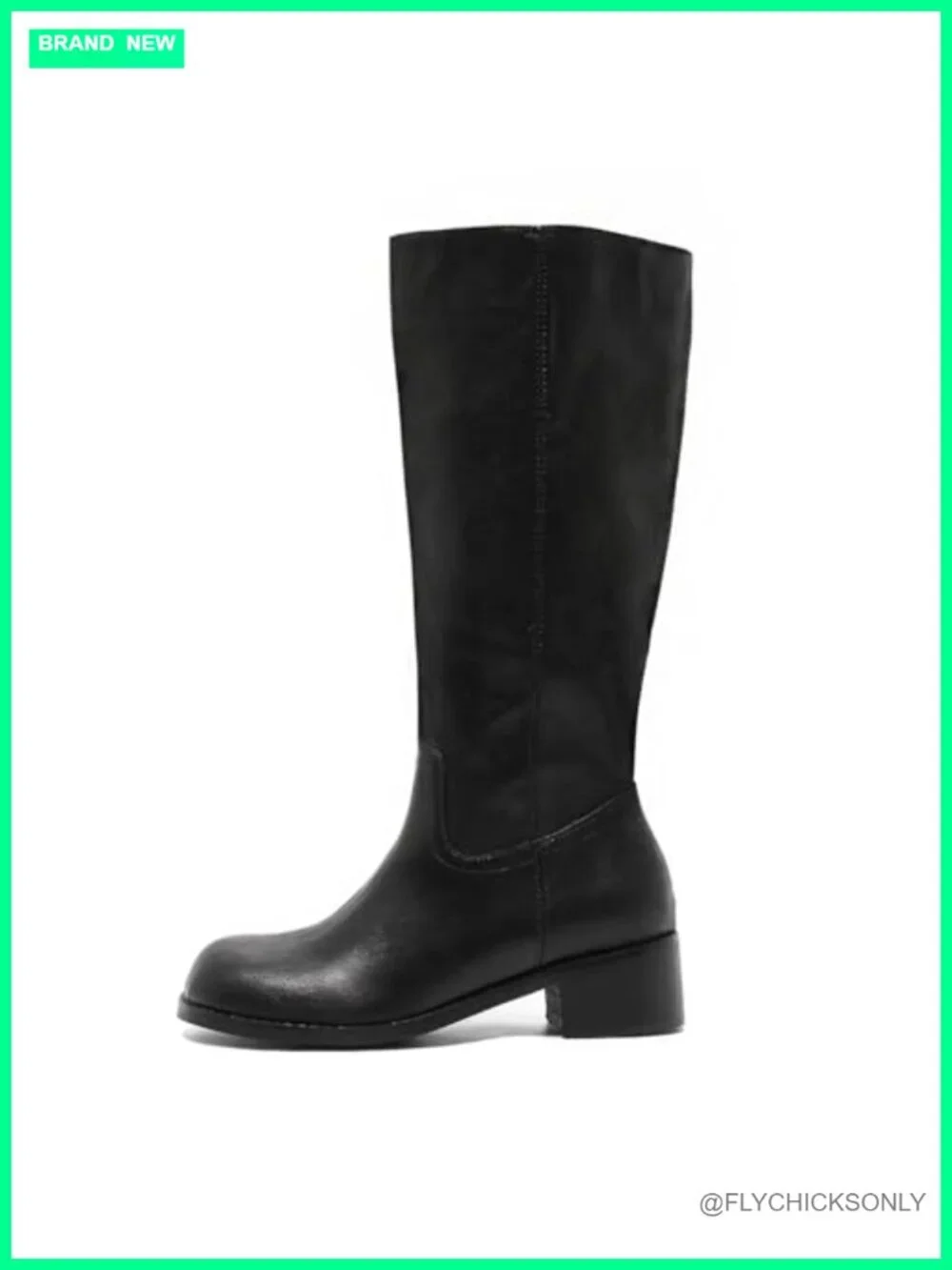 Women's Knee High Boots Square Toe Wide Calf Chunky Block Heel Platform Pull On